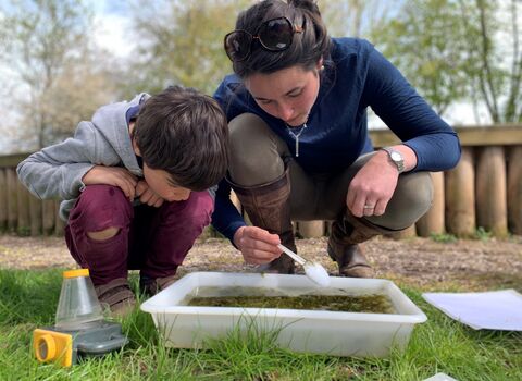 couple pond dipping